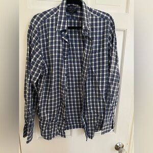 Banana Republic Navy and White Plaid Shirt